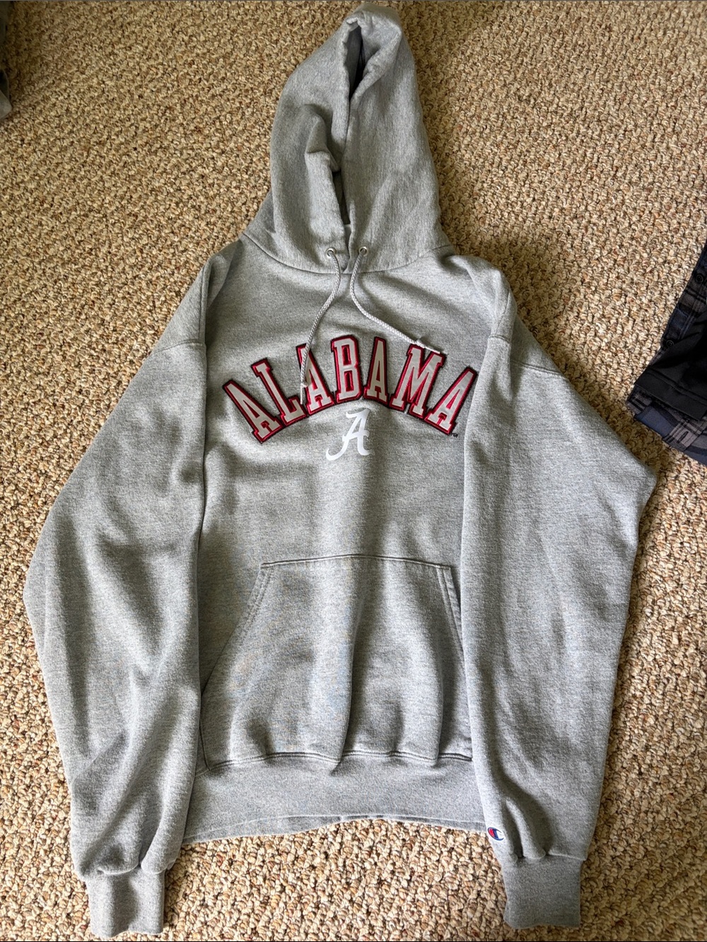 Champion Gray Alabama Pullover Hoodie with Red Lettering